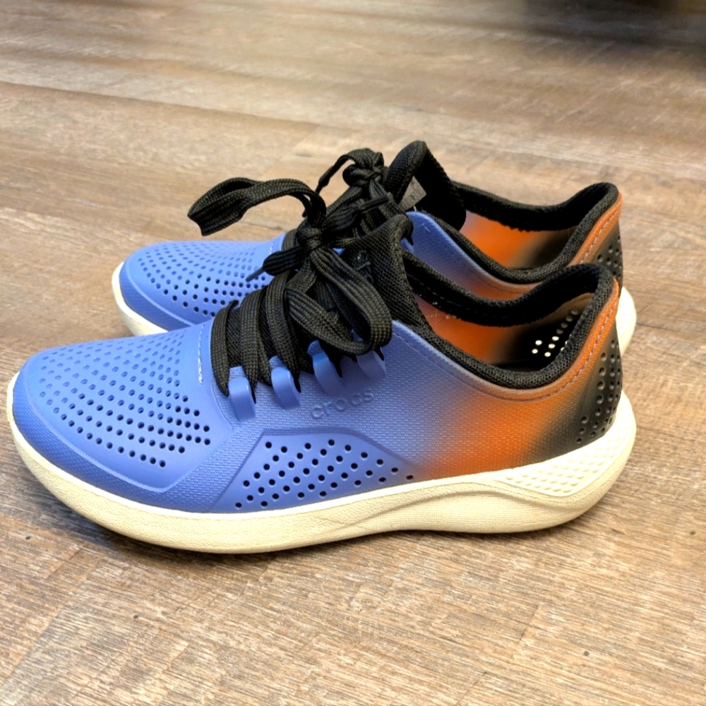 CROCS Women's Athletic Shoes - Blue and Orange